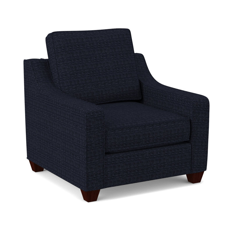 Clark Upholstered Armchair, Empire Mahogany, Saylor Navy