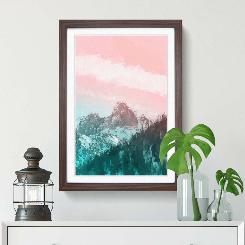 Cloud Stripe over the Mountains in Abstract - Picture Frame Graphic Art Print, Walnut Framed, 65cm H x 48cm W x 2cm D