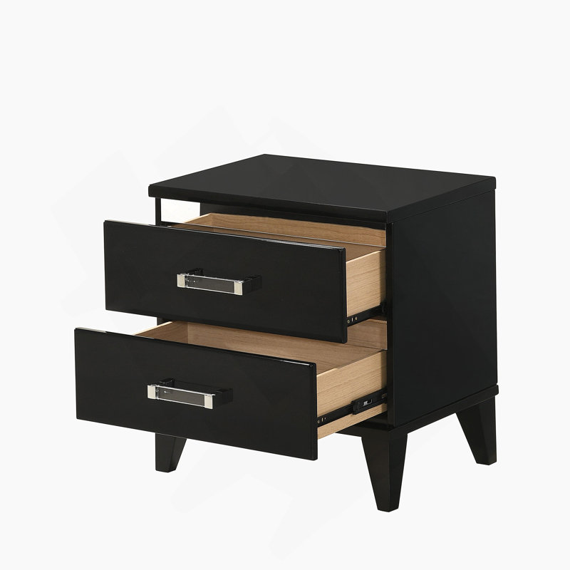 Table de chevet à 2 tiroirs contemporaine et pratique pour la chambre à coucher, idéale pour rehausser l'organisation et le style de la chambre à coucher
