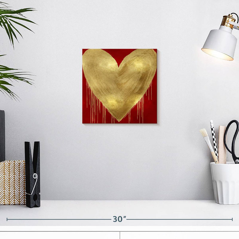 Hardie Big Hearted Gold sur fond rouge, H 10 po x l 10 po