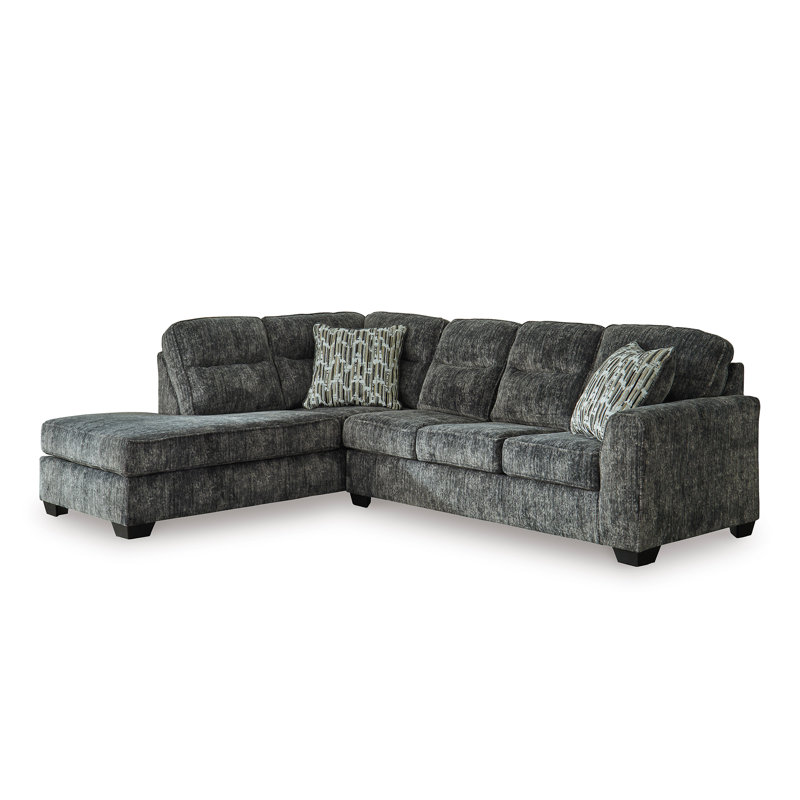 Jaspriya Upholstered L-Shaped Sectional, Left Hand Facing, Gunmetal