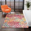 Tapis en chenille / polyester tissé à la machine à motif géométrique rose / jaune / blanc Briehn-599921120