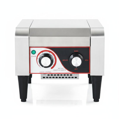 High Capacity Conveyor Toaster, Commercial Stainless Steel, Dual Heating Tubes, 7-Speed Belt, 450 Slices/Hour, for Bagels, Buns, Bread, Cafes, Restaurants, USA