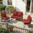 6.5″ Outdoor Replacement  Cushion Set, Deep Seating Seat / Back Cushion Set-1066329207