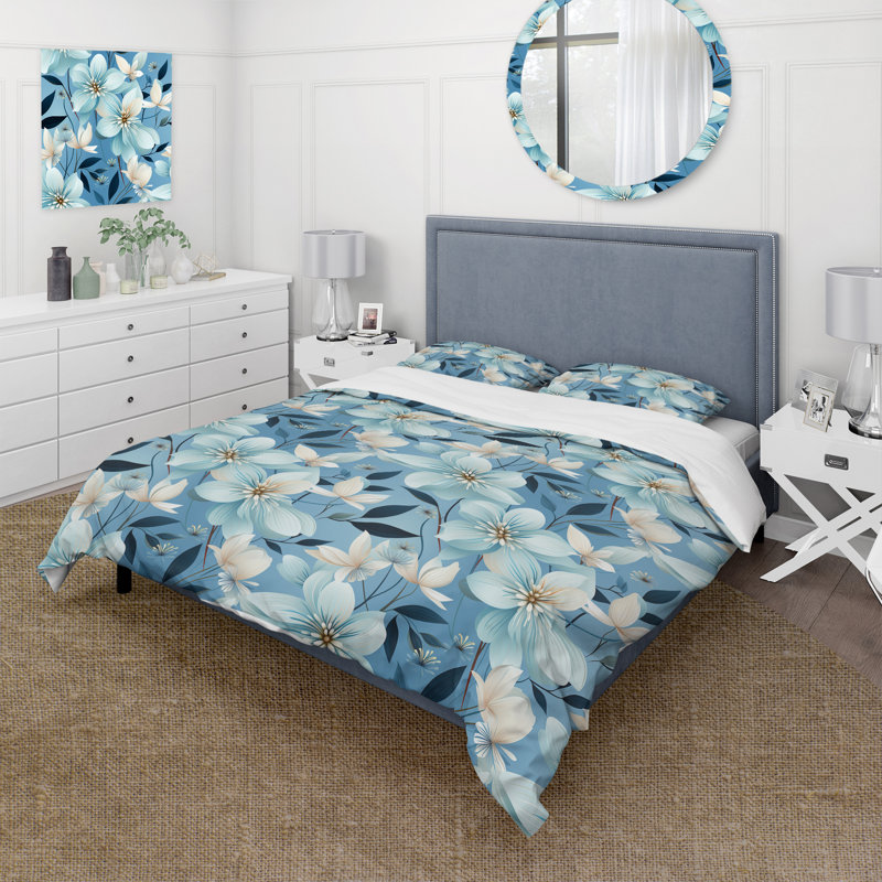 Ensemble de housse de couette Blue Coastal Harmony, Housse de couette pour très grand lit et 2 très