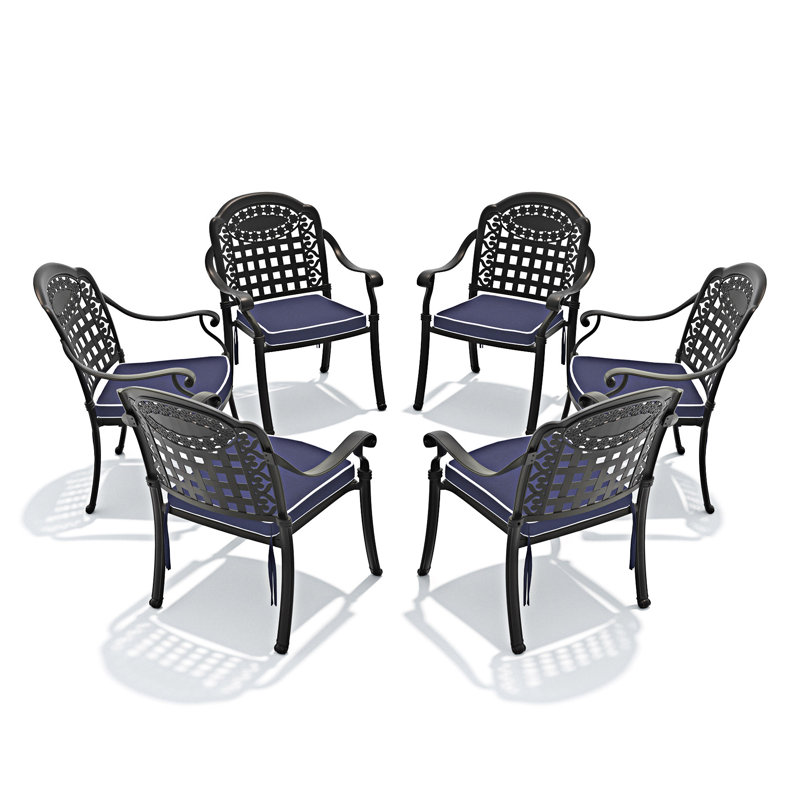 Ensemble de 6 chaises de patio en aluminium, 6
