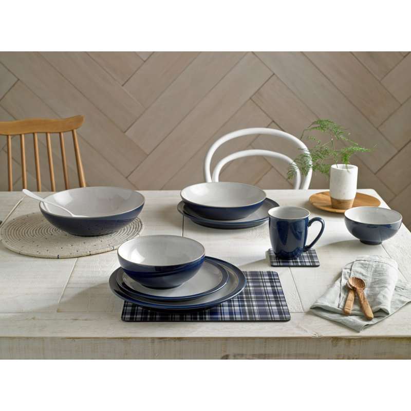 Natural Canvas 35.5 oz. Denby Pasta Bowls, Dark Blue
