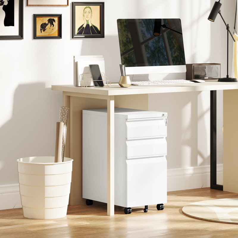 3 Drawer Filing Cabinet, White