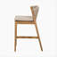 Ensemble de 2 tabourets de bar en bois de teck avec coussin beige Louie