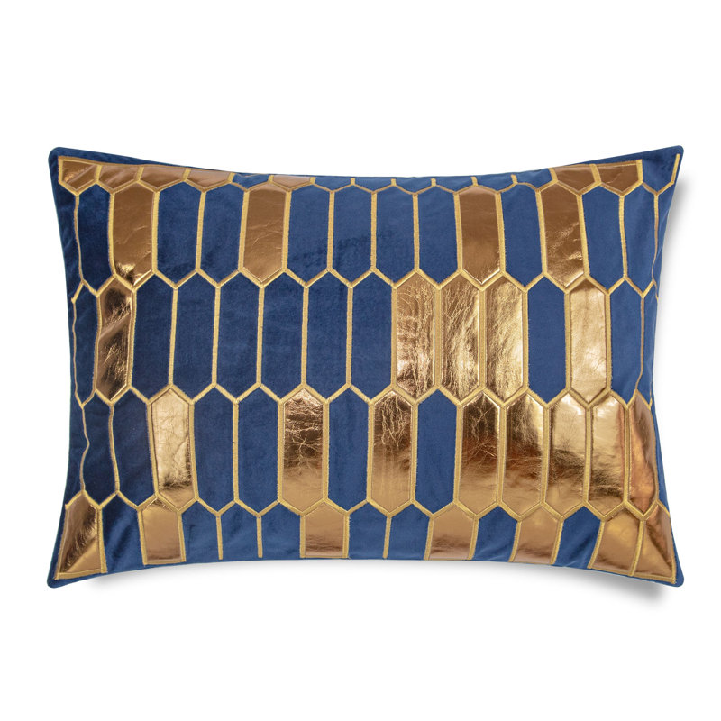 Housse de coussin rectangulaire en velours, Marine