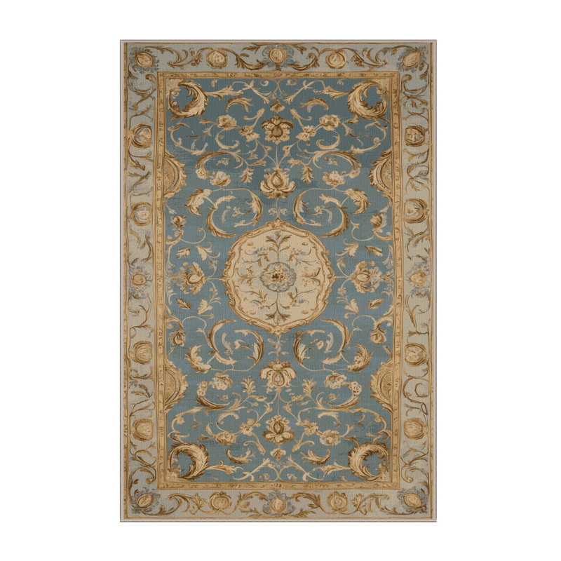Tapis brun français lavable à la machine, Rectangle 6 pi x 9 pi