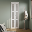 3-Lite Glass Door Solid Manufactured Wood Bi-Fold Door with Installation Hardware Kit(Closet-pantry door)