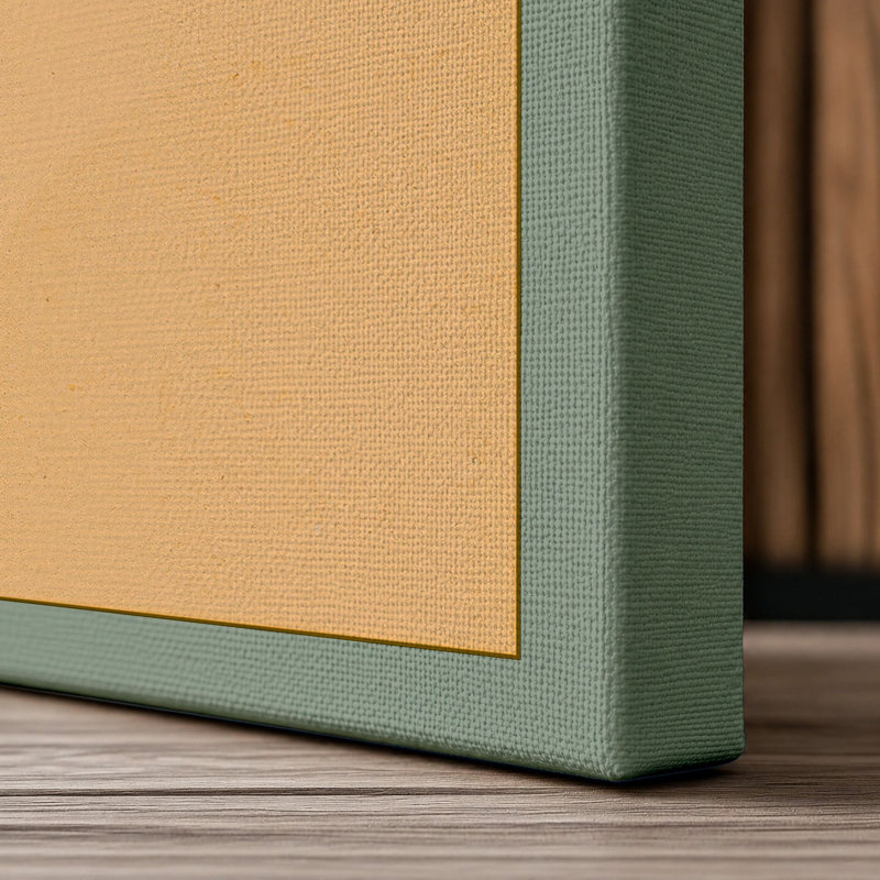 Curved Forms in Gold Minimalist - Wrapped Canvas, 30x20 - 76.2 x 50.8 cm, Sage Border