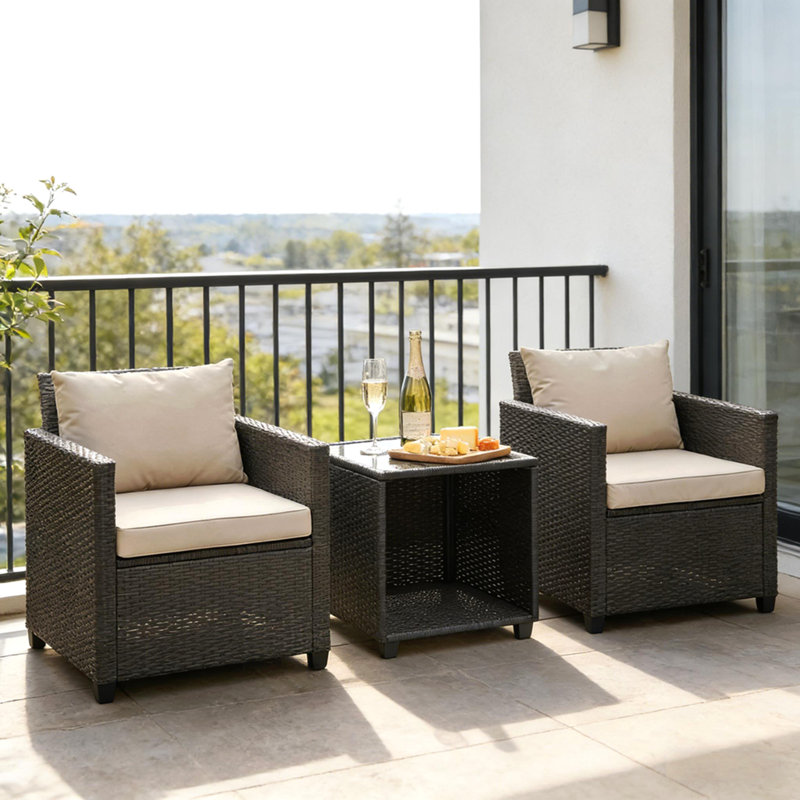 Garden Conversation Furniture Set,3 Piece Outdoor Bistro Set