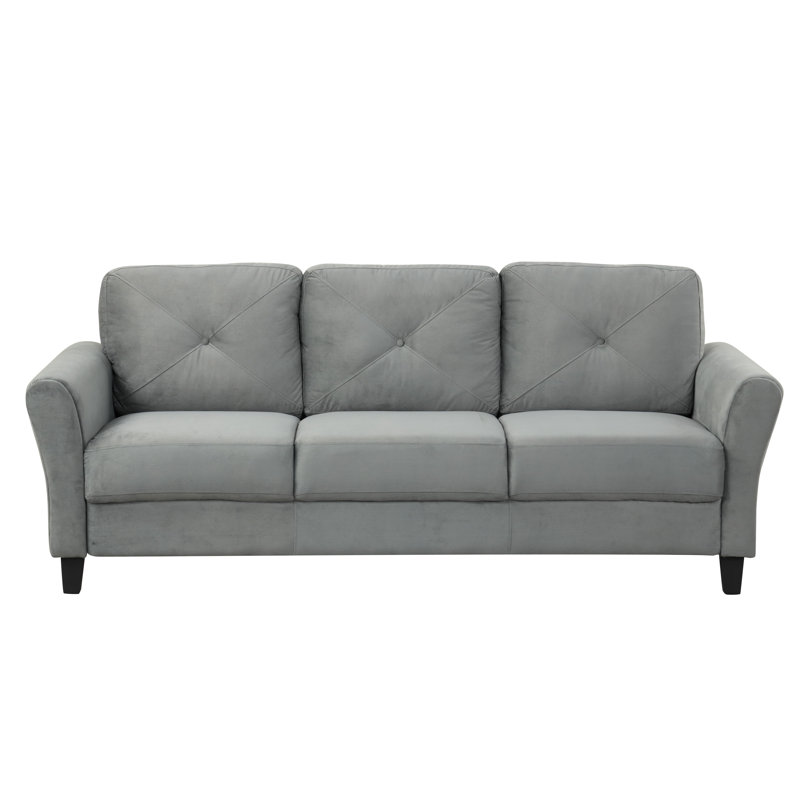 Canapé rembourré 74,9 po Myrian, Polyester gris foncé antique, H 31,1 po x l 74,9 po x P 29,5 po