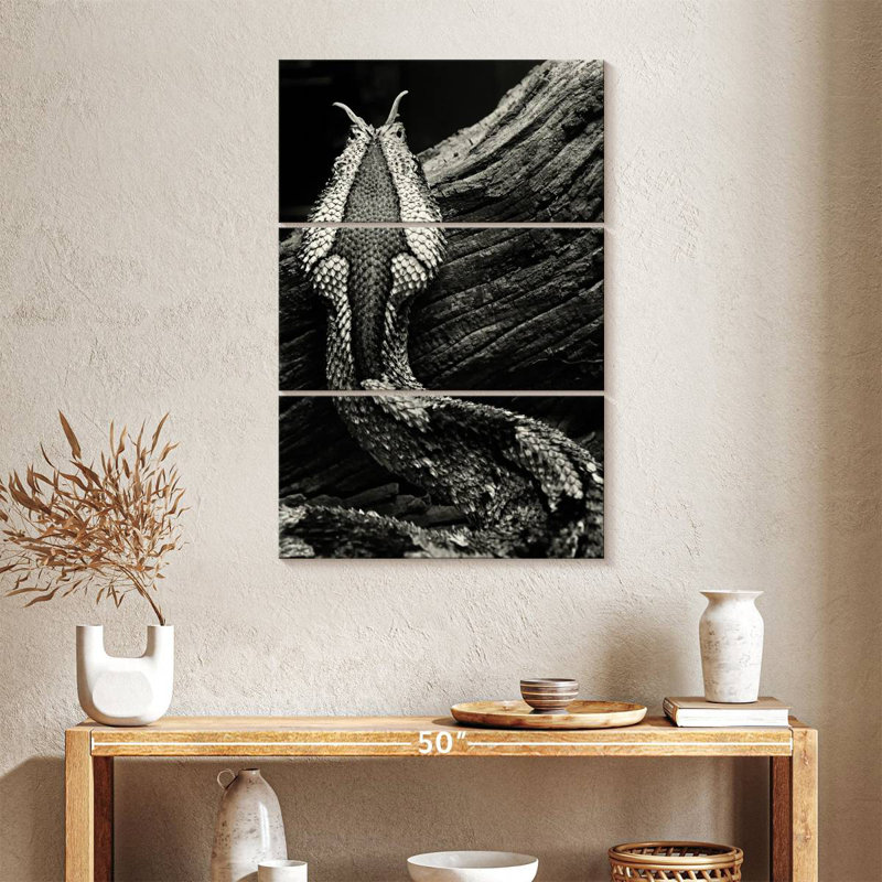 Brampt Monochrome Snake Markings, 38" H x 24" W