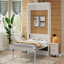 Lit escamotable double avec 2 tiroirs, beige