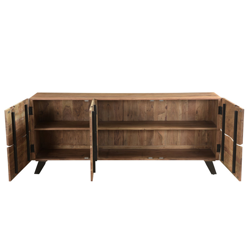 Morrell 71'' Solid Wood Sideboard, Black/Light Brown