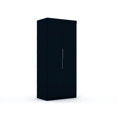 Mulberry Wardrobe Closet with Drawers and Adjustable Shelves by Manhattan Comfort