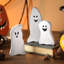 Ensemble de 3 plateaux décoratifs d'Halloween, plateau fantôme en bois