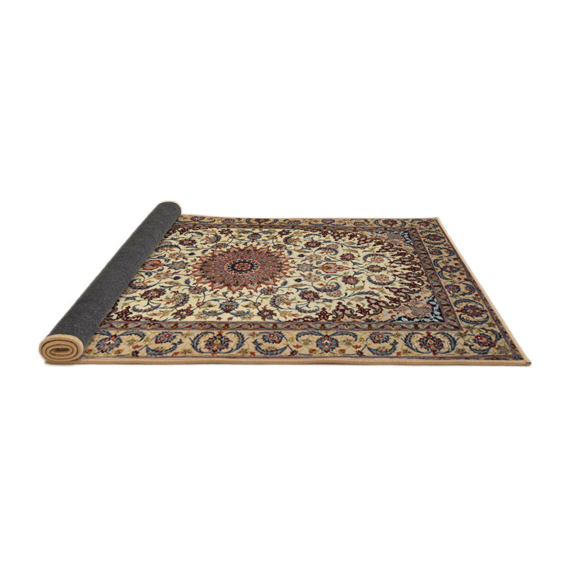 Tapis traditionnel ivoire / rouge, Rond 5 pi