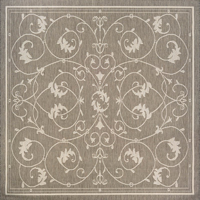 Fierce Portico Beige-Taupe Indoor/Outdoor Square Rug