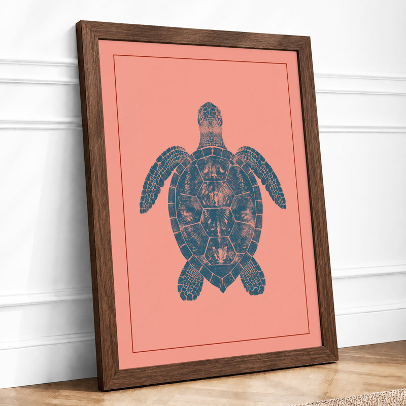 Mandala Turtle Boho - Framed Print, A3 - 42.0 x 29.7 cm, Walnut
