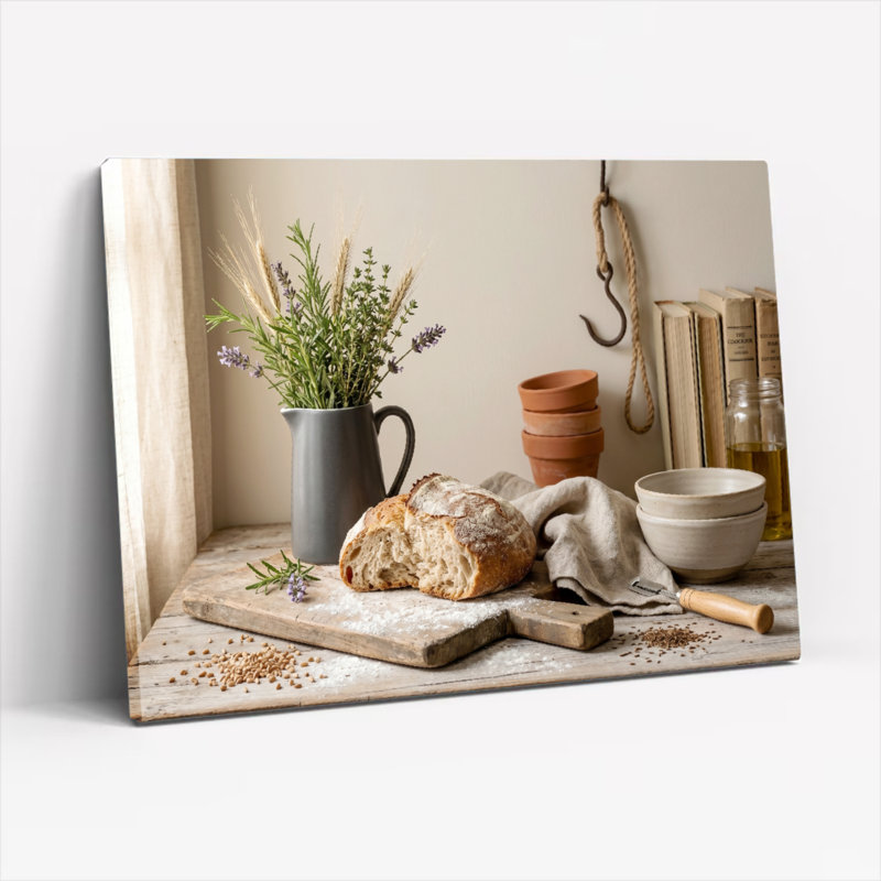 Ensemble de 1 toile décorative rustique sur le thème de la boulangerie, 18"H x 24"W, Wrapped Canvas