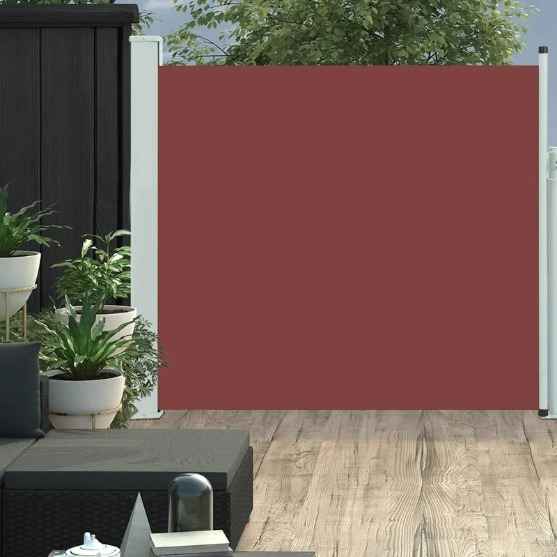 Dakota Fields 300cm W x 0cm D Fabric Cover Motorised Retractable Side Awning, Brown