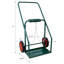 Chariot porte-bouteilles de soudage en acier vert, capacité de 440 lb, monobloc, double réservoir oxygène-acétylène, avec roues en caoutchouc de 10 pouces