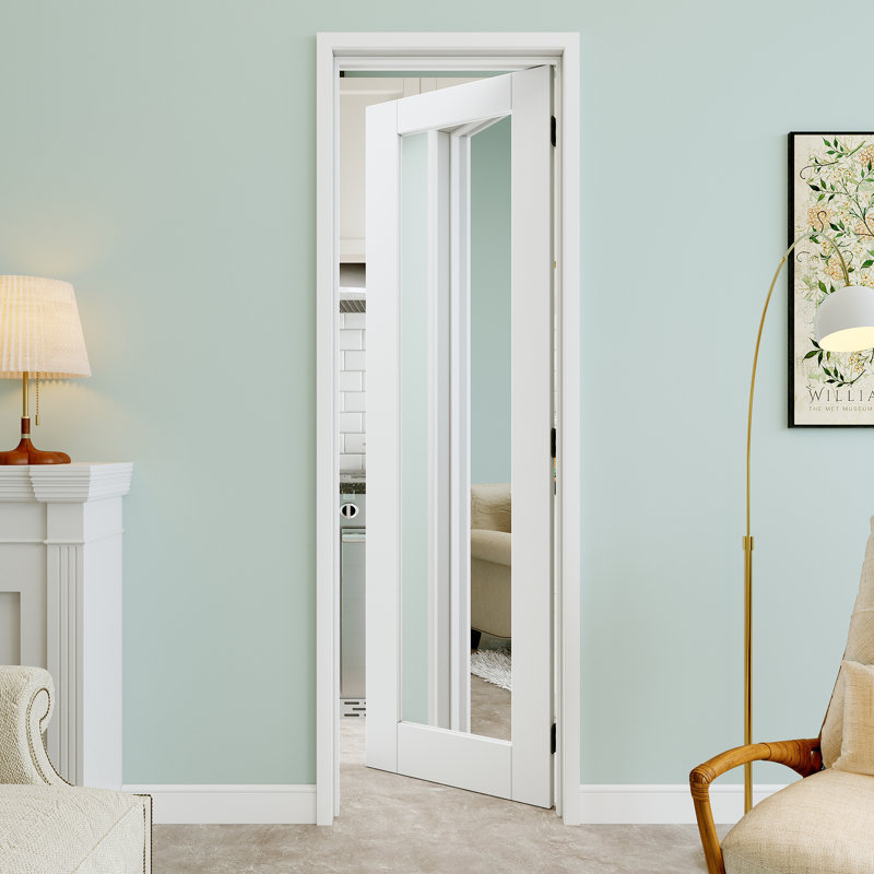 Porte de garde-manger standard à âme solide avec miroir et joint d'étanchéité, Oui, 18 po x 80 po