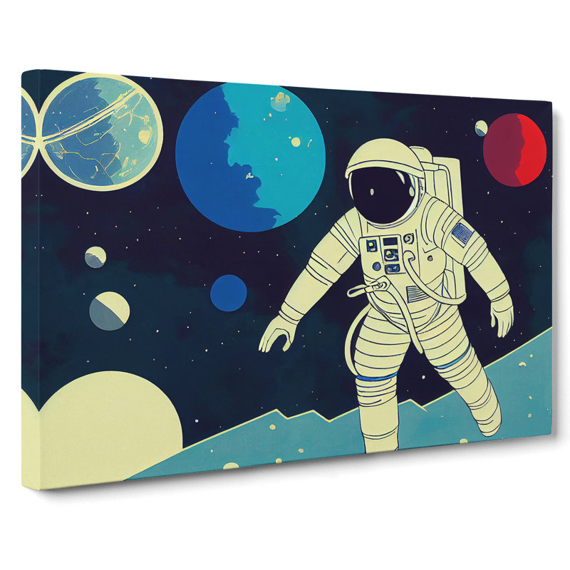 Retro Astronaut Vol.3 - Wrapped Canvas, 50cm H x 76cm W x 3cm D