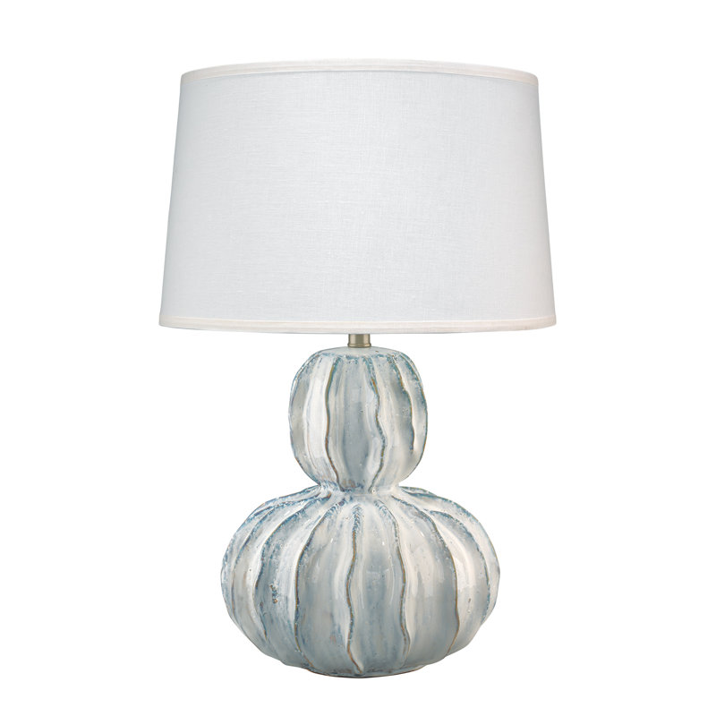White Reactive Glaze Ceramic Coastal Table Lamp