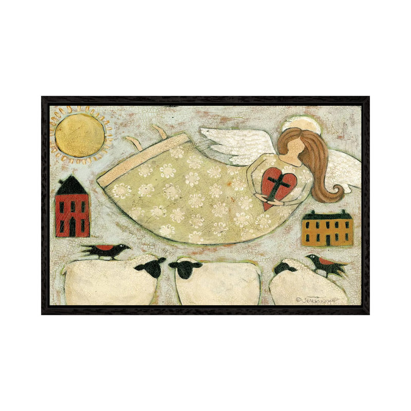 Faith Cbl 1 Piece Painting on Canvas, 45.72cm H x 66.04cm W x 3.81cm D, Black Floater Framed