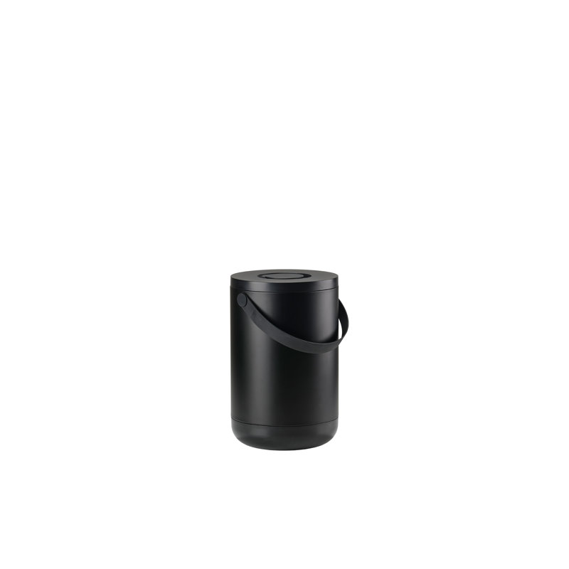 Plastic Manual Lift Kitchen Trash Can, Black, 22 L