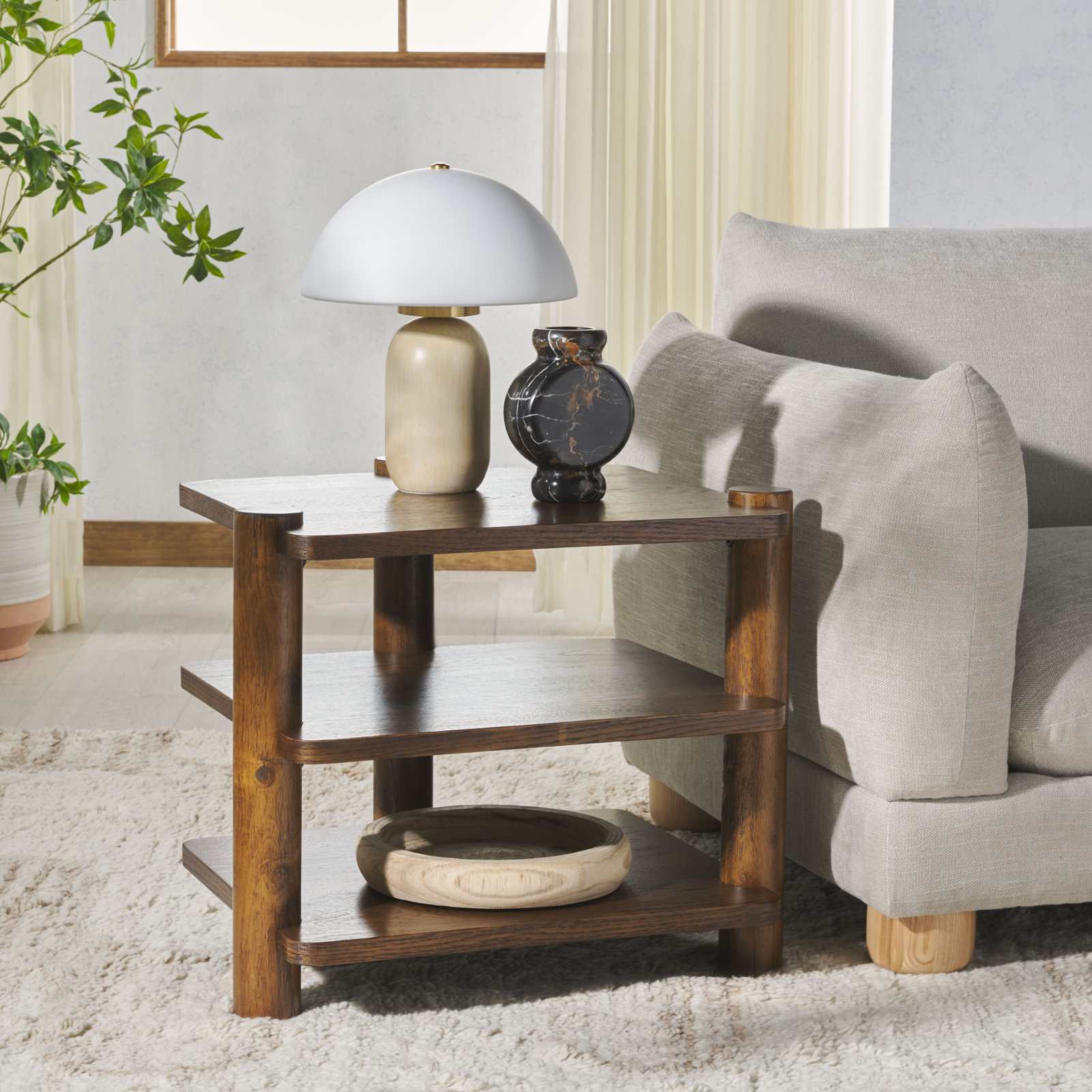 Hepburn 24" End Table, Medium Oak