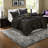 Luxurious 4-piece Bedding Set, Plush Polyester With Metallic Design, Full/queen For Modern Homes