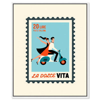 Vespa Romance Canvas Print Retro Summer Prints by Art Remedy