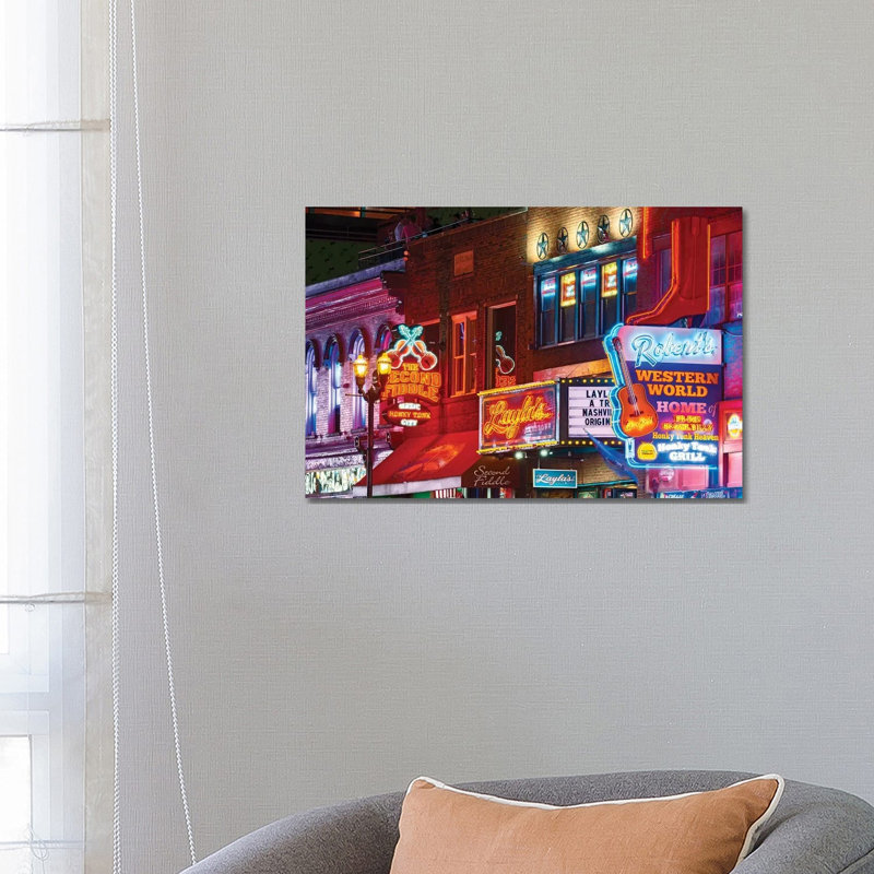 Nashville Neon Nights by Susanne Kremer - Wrapped Canvas Gallery-Wrapped Canvas Giclée, 66.04 cm H x 45.72 cm W x 3.175 cm D