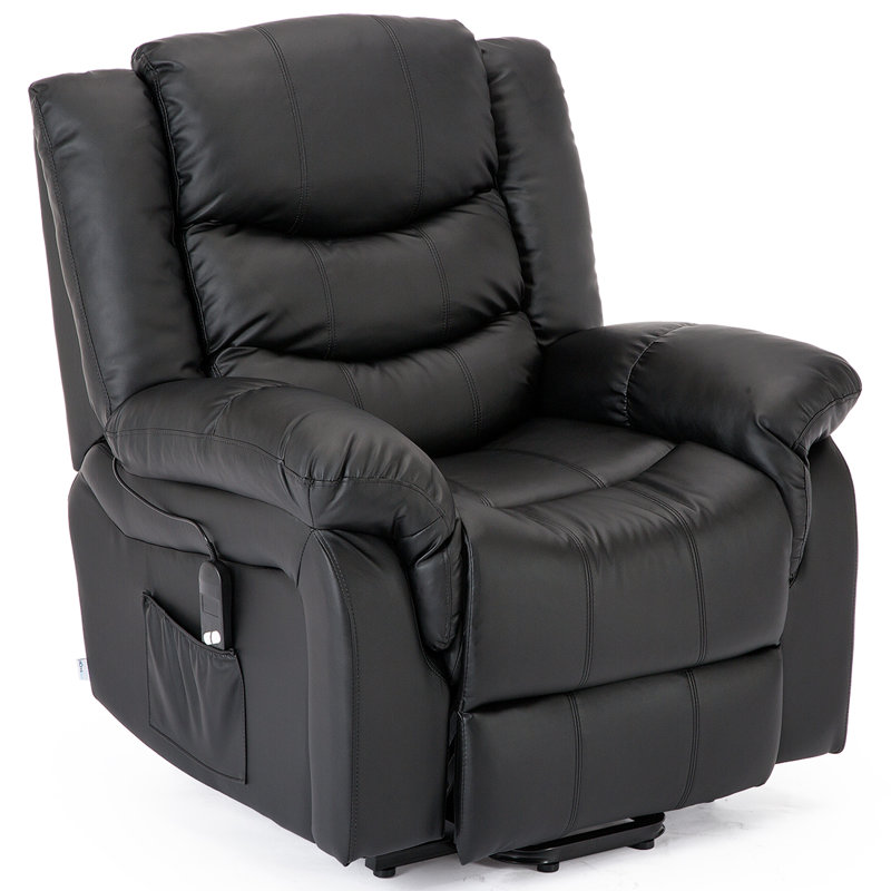 Lancashire 97cm Wide Lift Assist Standard Recliner, Black