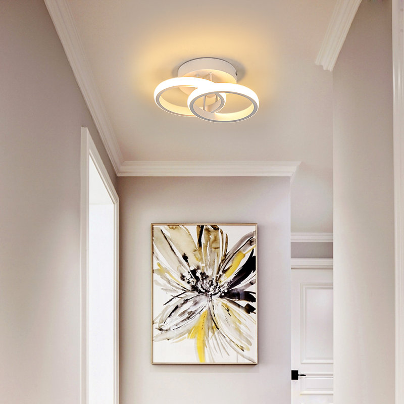 Verbrande 2-Light 25cm LED Integrated Semi Flush Mount, 3000K, White