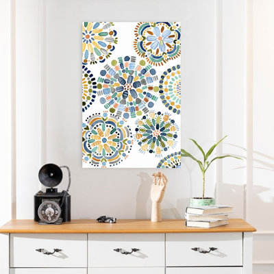 Mosaic Floral Abstract Colorful Elegant Wall Art Print