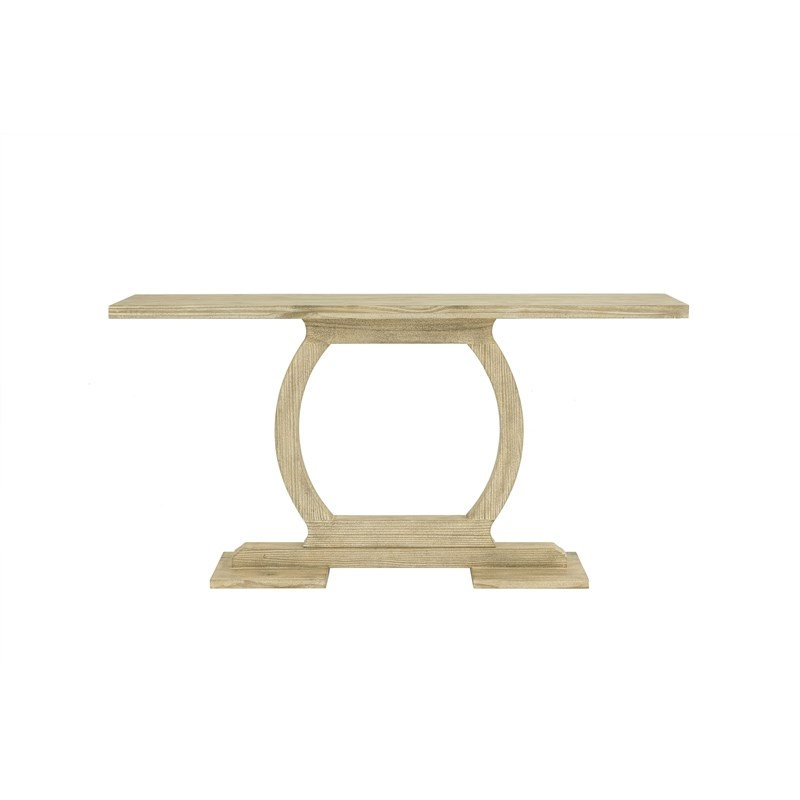  Solid Pine Wood Rectangular Console Table in Barnwood