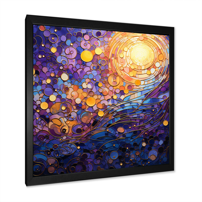 Mystic Mosaic I - impression, H 36 po x l 36 po x P 1,5 po, Cadre photo noir