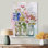 «Country Home Assorted Bouquets Of Wildflowers», impression d'art sur toile à motif floral bleu