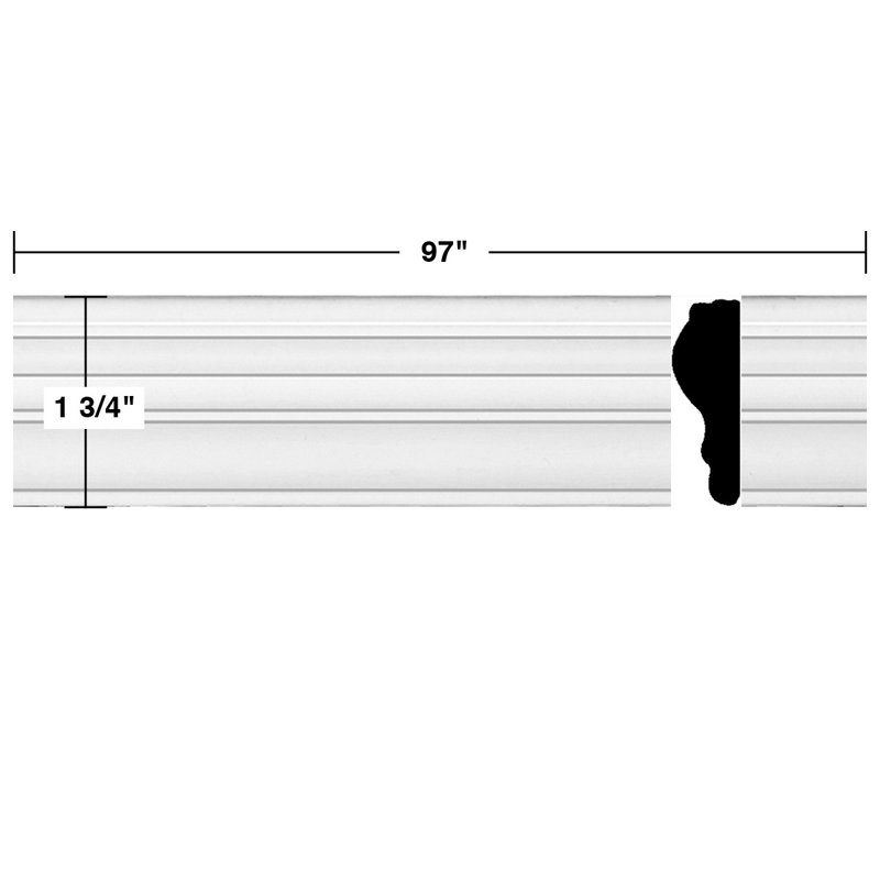 Moulure couronnée H 1 3/4 po x l 1/4 po x P 1 3/4 po