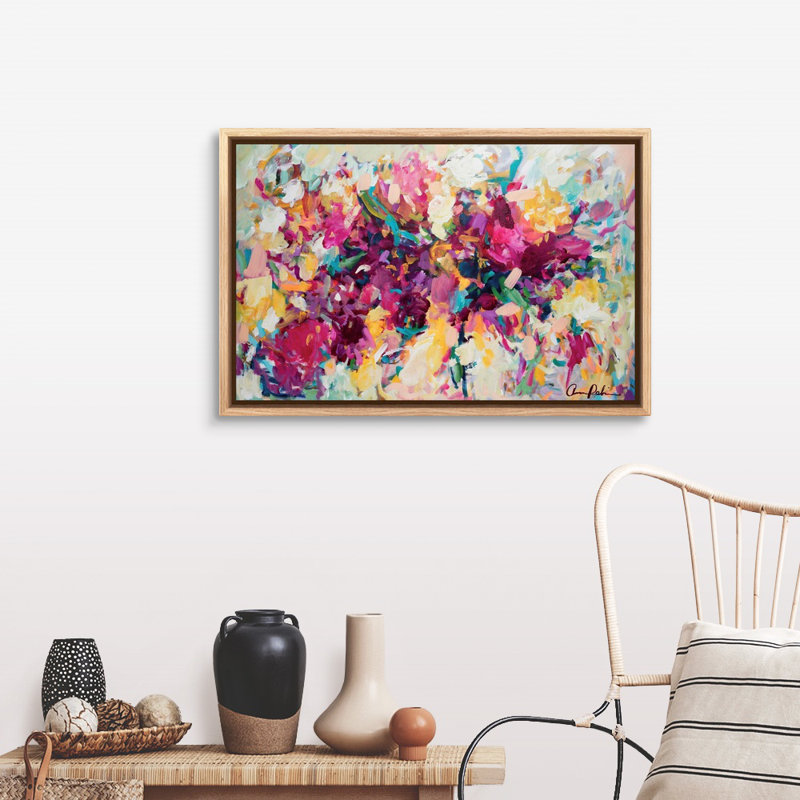 "Invitation", reproduction d'art sur toile par Amira Rahim, Toile avec cadre flottant, H 25,25 po x l 37,25 po, Naturel
