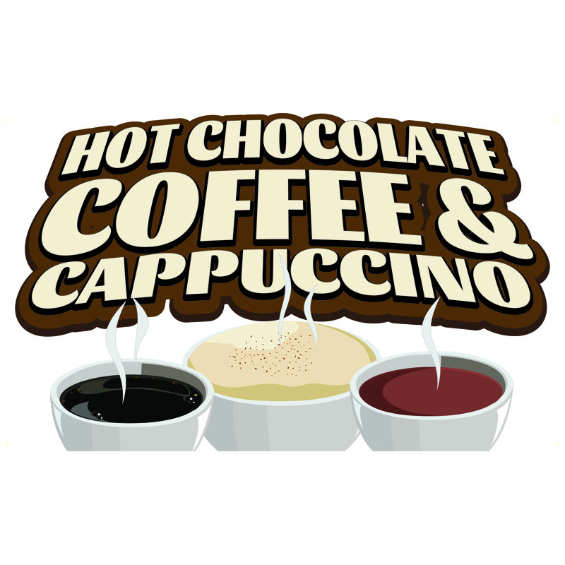 Bannière cappuccino et chocolat chaud