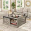 Table basse à plateau relevable de 39,4 po avec rangement, tables basses de ferme pour le salon-26155507-26155506