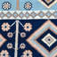 Tapis en laine / coton noué à la main Hannes - bleu / noir-86284372